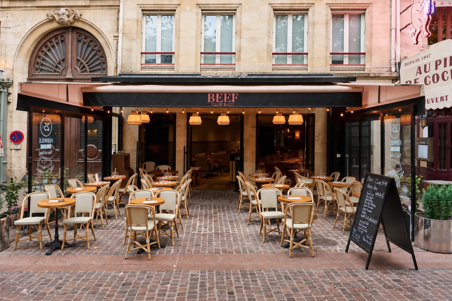 Façade du Beef Club & Co, 8 rue Coquillière, Paris 1er